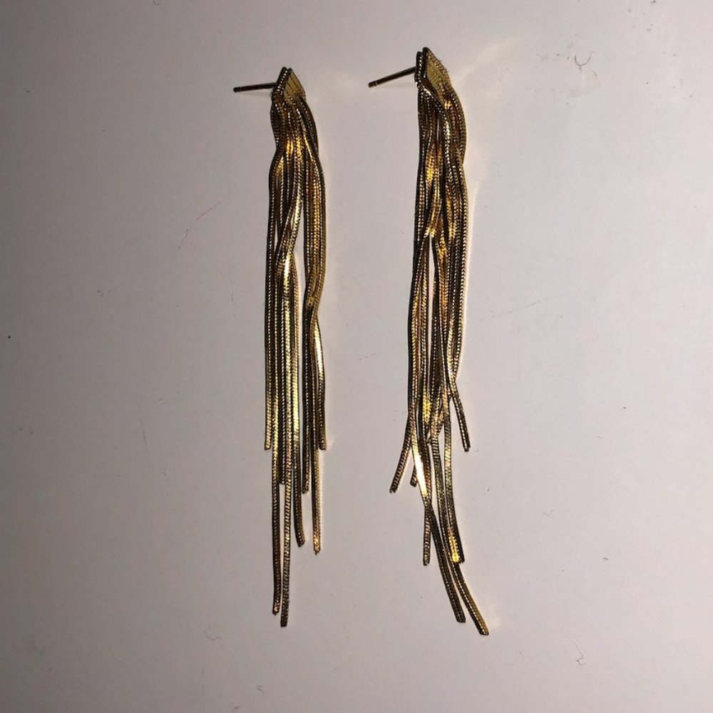 14K GOLD PLATED DROP EARRINGS